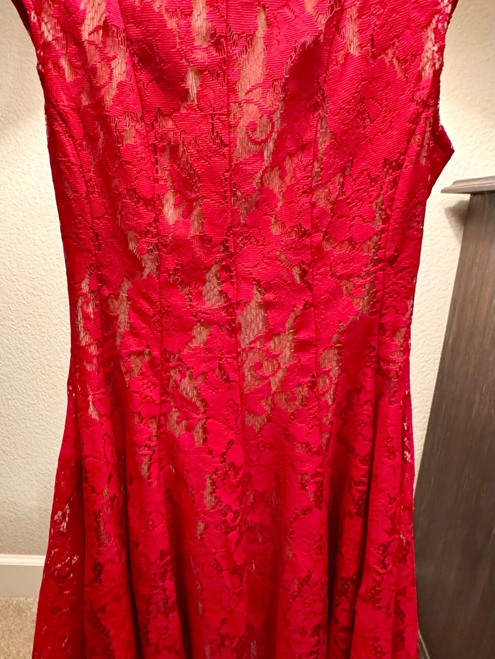 Red Lace Girls' Dress - Elegant A-Line Party Dress